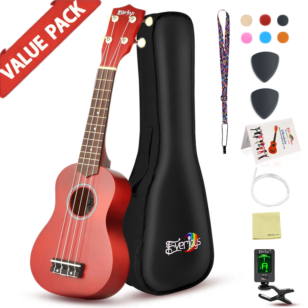 Soprano Ukulele Acemi Paketi-21 Inç w / Gig Bag Songbook Dijital Tuner