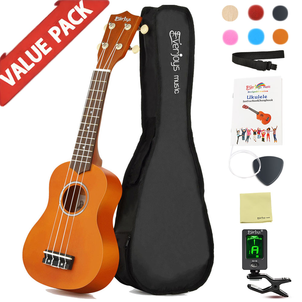 Soprano Ukulele Acemi Paketi-21 Inç w / Gig Bag Songbook Dijital Tuner